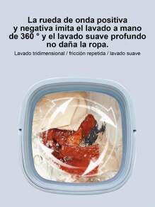 Lavadora automática plegable con función de lavado y centrifugado, de 6 litros de capacidad, totalmente automática, portátil y pequeña, ideal para uso en el hogar y para lavar ropa interior, calcetines y más - Azul - Ver 5