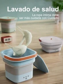 Lavadora automática plegable con función de lavado y centrifugado, de 6 litros de capacidad, totalmente automática, portátil y pequeña, ideal para uso en el hogar y para lavar ropa interior, calcetines y más - Azul - Ver 8