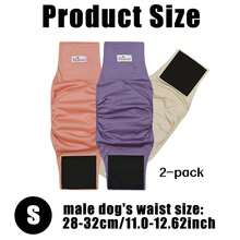 2 CHIẾC Đai quấn bụng chó đực có thể giặt được, Quần vải đi tiểu cho chó có thể tái sử dụng, Quần lót cho chó con, Tã chăm sóc thú cưng, Size SML - Nhiều màu - Xem 16