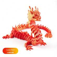 1pc 3D Printed Chinese Dragon Figurine, Moveable & High Precision, Creative Dragon Display/Play, Gift Idea (Please Refer To The Actual Product For Color Discrepancy As It Is 3D Printed)