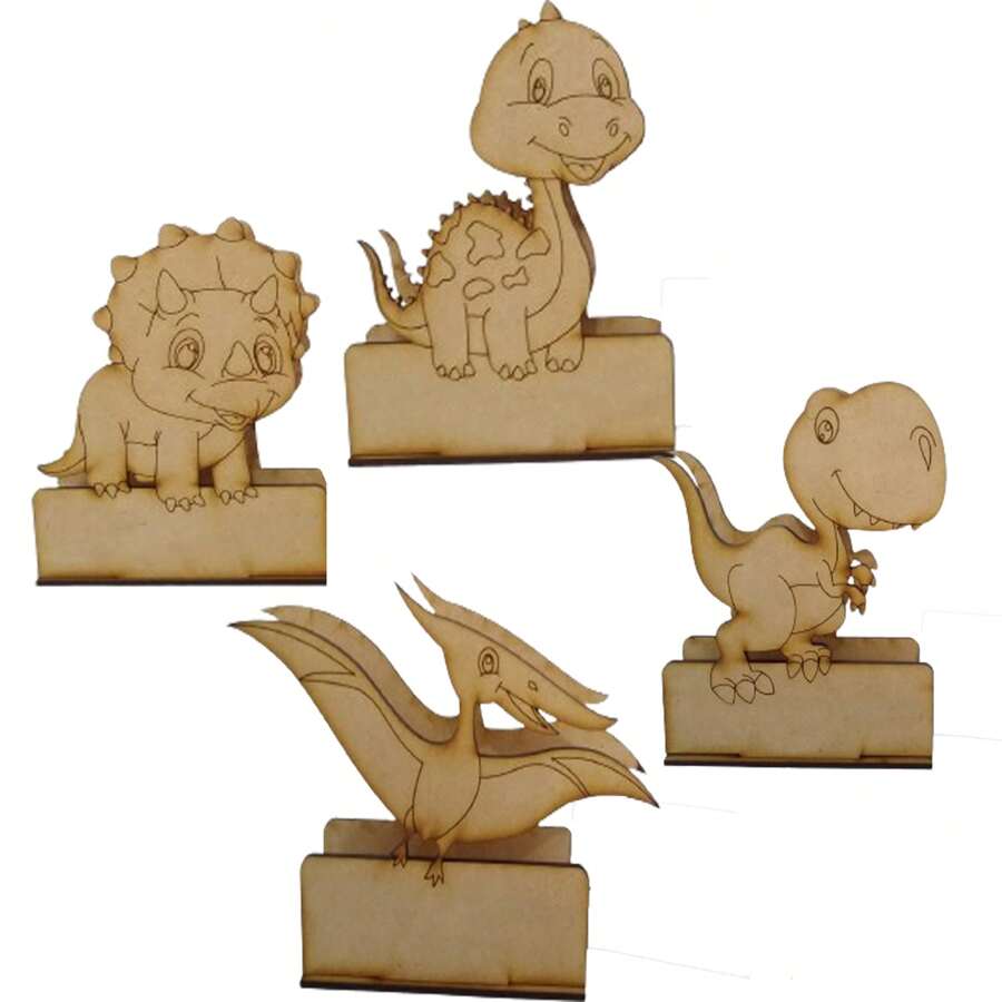 servilleteros dinosaurios fiesta infantil porta servilletas dinosaurio paquete 12 - Beis - Ver 1