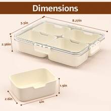 Bandeja de Serviço Dividida com Tampa e Alça - Contêiner Charcuterie de Caixa de Lanche 8 Compartimentos, Contêiner de Alimentos, Lancheira, Organizador de Lanche Transparente para Viagem, para Festas, Viagens, Piqueniques, Jogos Esportivos 1 pacote - Multicolorido - Visão 15