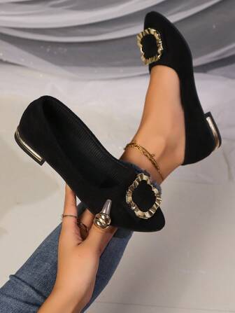 Mocasines de punta plana para mujer, nuevas zapatillas de suela suave de tacón bajo cómodas y antideslizantes con Rhinestones, calzado casual transpirable de unicolor y ligero (se sugiere pedir una talla talla grande grande para pies anchos)