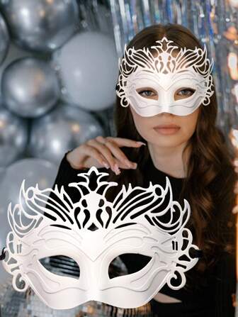 High-End Half Face Mask, Party Mask Vintage Crown Painted Masquerade Halloween Prop, Stage Performance