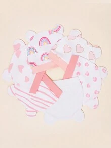 6pcs Pink Newborn Infant Cute Ear Design Warm Basic Beanies, Great Baby Shower Gift