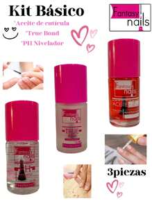 KIT 3 BASICS FANTASY NAILS CUTICLE OIL + PH LEVELING + TRUE BOND - Multicolor - View 2