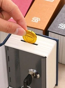 Caja de bloqueo de llave de mini libro, caja de efectivo mini con cerradura, caja de almacenamiento familiar, hucha, mejor regalo para cumpleaños y graduación (11.5x8x4.6cm/4.53x3.15*1.81in)