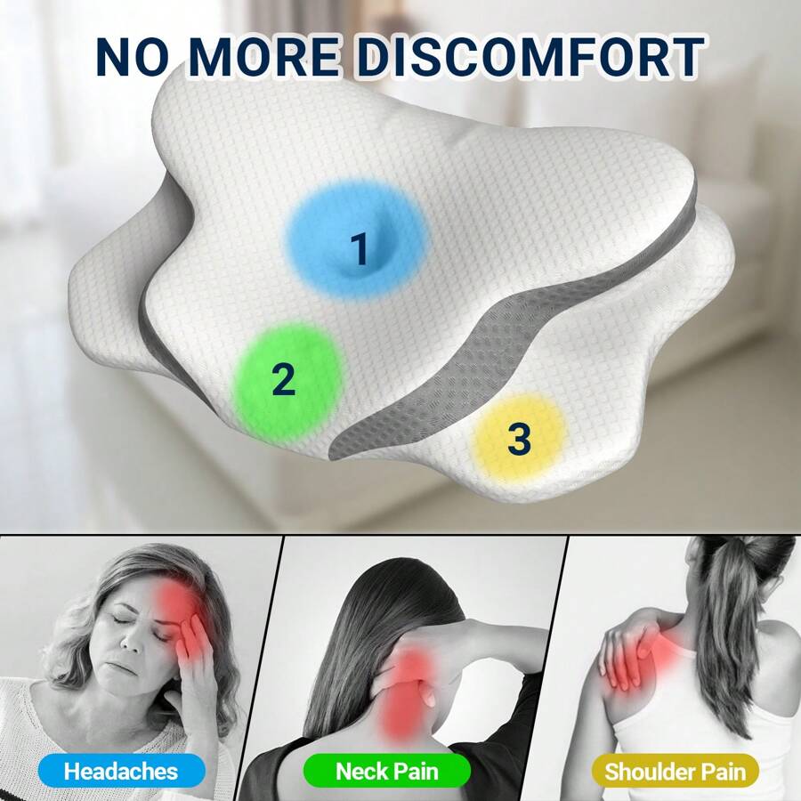 Cervical Pillow For Neck Pain Relief, Ergonomic Orthopedic Bed Pillows