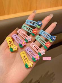 10pcs Colorful BB Hair Clips, Suitable For Daily Use - Multicolor - View 3