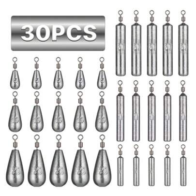 30/15pcs 360 Degree Rotatable Fish Shape Fishing Lure With Quick Release Swivel