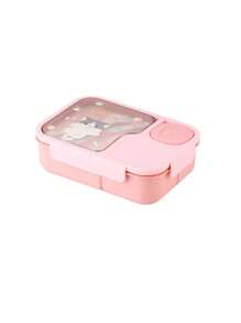 1 Pieza Caja de almuerzo de dibujos animados, una caja de almuerzo linda y minimalista con animales de dibujos animados, caja de almuerzo portátil, caja de aperitivos y almuerzos separada, adecuada para adolescentes y trabajadores en escuelas, cafeterías, hogares y campamentos, cocina, regalo de Navidad, útiles escolares