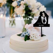 1 pièce, Décoration de gâteau personnalisé avec nom, Anniversaire unique personnalisé avec nom, Décoration de gâteau de cadeau de fête personnalisé, Décoration de gâteau de mariage personnalisé, Cadeau de mariage personnalisé