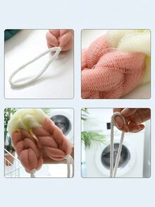 Long Bath Exfoliating Towel, Strong Back Scrubber, Bathing Scrub Pad - Multicolor - View 2