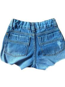Denim Shorts For Girls - Rửa tối - Xem 2