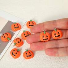 5/10/20pcs Halloween Pumpkin Pendants, Resin Material, Suitable For DIY Keychains, Necklaces, Jewelry Making And Handmade Decorations, Halloween Teacher Gifts, Custom Name Necklace, Earrings, Chain, Ladies Jewelry - Pendants - View 8