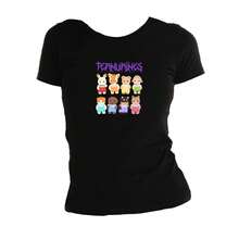 Playera UNISEX algodón ternurines animales tiernos ternuritas - Negro - Ver 1