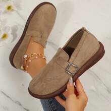 Women's Cozy Suede Clogs With,Buckle Adjustment Outdoor Comfortable Slip-Ons - 紫紅色 - 查看 3