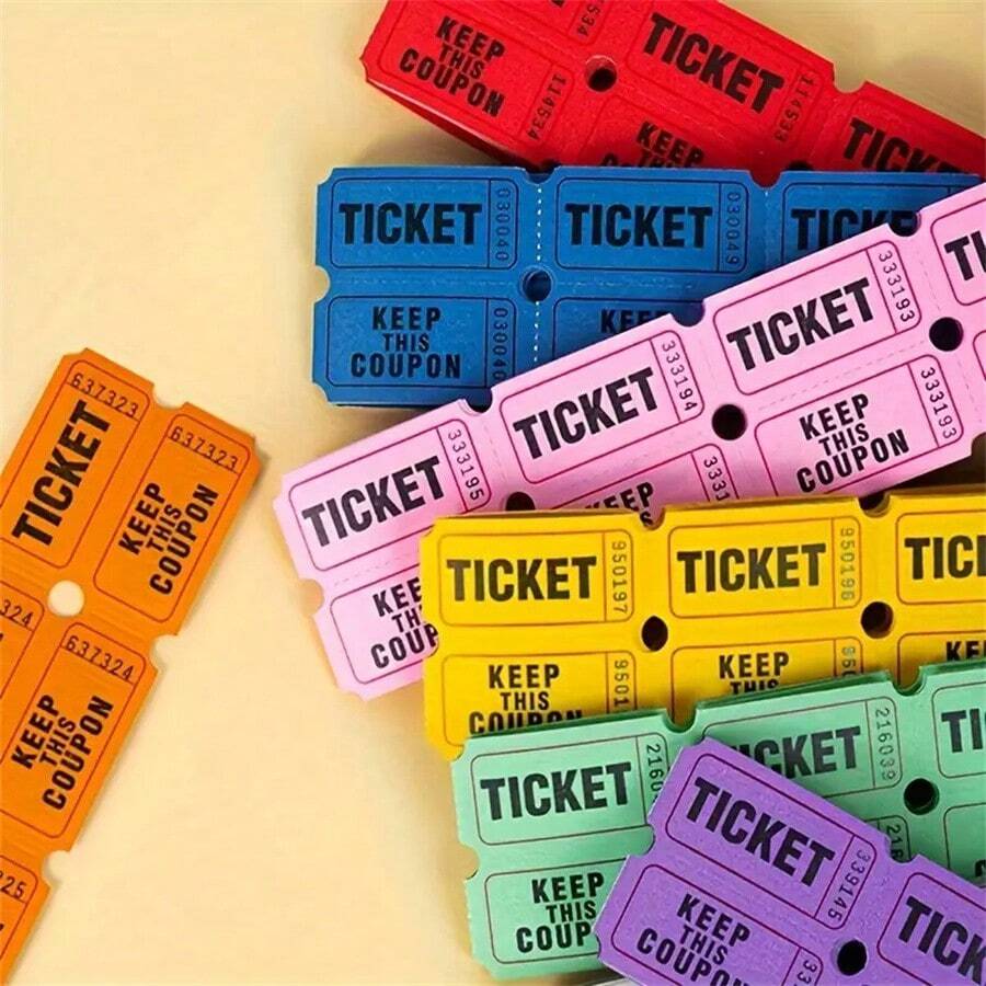 100 Blue Raffle Tickets With Perforations And Consecutive Numbers ...