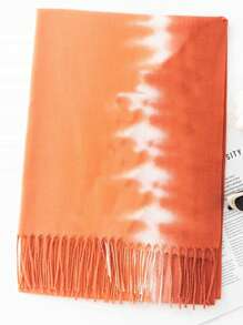(Custom-Made) 1pc Personalized Text Embroidered Tie-Dye Style Faux Cashmere Warm Versatile Scarf, Gift Suitable For Autumn/Winter - Multicolor - View 13