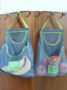 1pc Large Capacity Mesh Storage Bag, Hanging Portable Fruit And Vegetable Storage Bag, Kitchen Storage Bag,For Reusable Kitchen Storage Of Fruits, Vegetables, Garlic - Multicolor - View 5