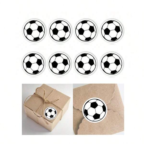 60pcs/120 Pieces Of Football Shaped Happy Gift Decoration Stickers, Stickers, Labels, Sealing Stickers