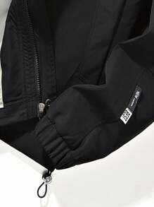 时尚超大学院风美式飞行员夹克 - 黑色 - 查看 5