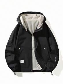 时尚超大学院风美式飞行员夹克 - 黑色 - 查看 1