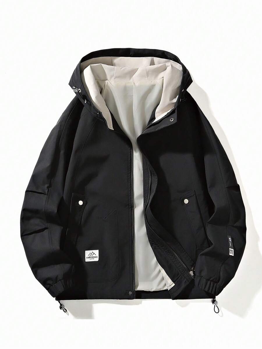 时尚超大学院风美式飞行员夹克 - 黑色 - 查看 1