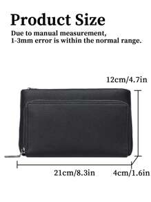 HOVI'S Borsa portafoglio classica in colore unito, vintage, semplice e aziendale, grande capacità, leggera, impermeabile, adatta per uso quotidiano, per cellulare, uomo, studente, viaggio, vacanze, lavaggio, portafogli vintage, borse per San Valentino, borse nere essenziali per le vacanze, borse scolastiche vintage, borse sportive da uomo, portafogli da regalo, borse primavera vintage