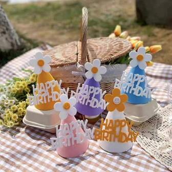 1/5pcs Flower Decorated Party Hats, Minimalist & Practical Multi-Functional