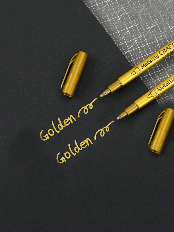 1 stuk/meerdelige metalen knutselpennen.
schoolbenodigdheden. Gesigneerde wenskaarten, doe-het-zelf-fotoalbum, markering met metalen pen