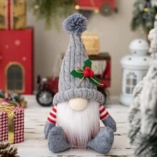 1pc Premium Knitted Lighted Santa Hat Christmas Decor, Suitable For Holiday Party, Christmas Party, Halloween Decoration, Scene Decoration, Festival Decoration, Home Decoration, Office Decoration, Party Gift, Room Decoration, Aesthetic Room Decor, Bedroom Decoration, Home Decor, Fun Christmas Party Decoration, Christmas Holiday, Happy New Year, Christmas Gift, Christmas Ornament