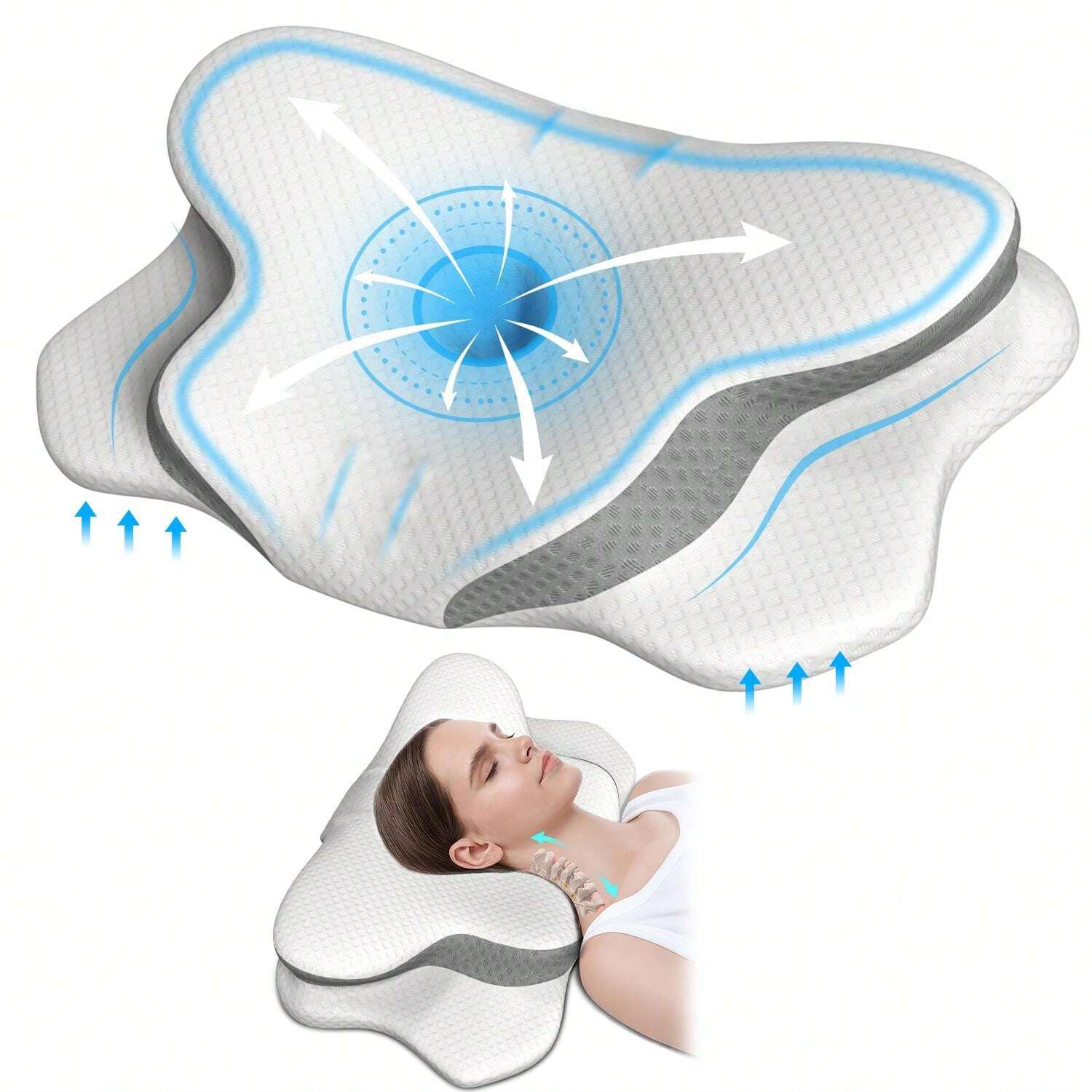 Cervical Pillow For Neck Pain Relief, Ergonomic Orthopedic Bed Pillows