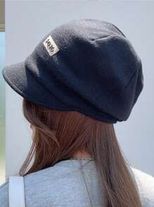 1 buah Topi Rajut Berkerudung Minimalis Kasual Warna Polos dengan Motif Patchwork, Bahan Hangat, Topi Beanie Modis Unisex untuk Musim Gugur/Dingin, Serbaguna - MultiWarna - View 4