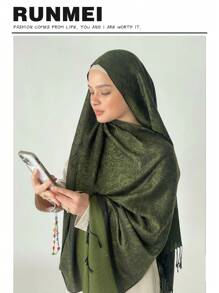 1pc Women's Classic Minimalist Retro Style Fashion Casual Versatile Head Scarf/Hijab, Suitable For Outdoor Wear