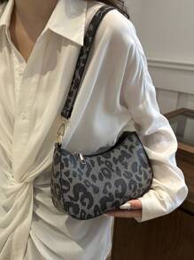 Leopard Print Backpack, Large Capacity Lightweight Backpack, Suitable For Women And High School/College Students, Cheetah Print Women's Bag, Leopard Print Makes A Comeback - Grey - View 4