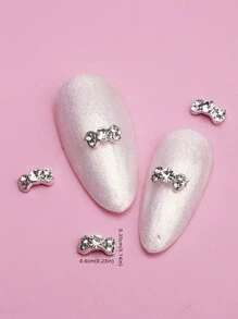 迷你粉色钻石蝴蝶结美甲钻 10 件 3D 合金美甲装饰 DIY 美甲饰品 美甲宝石 美甲用品 美甲 - 彩色 - 查看 10