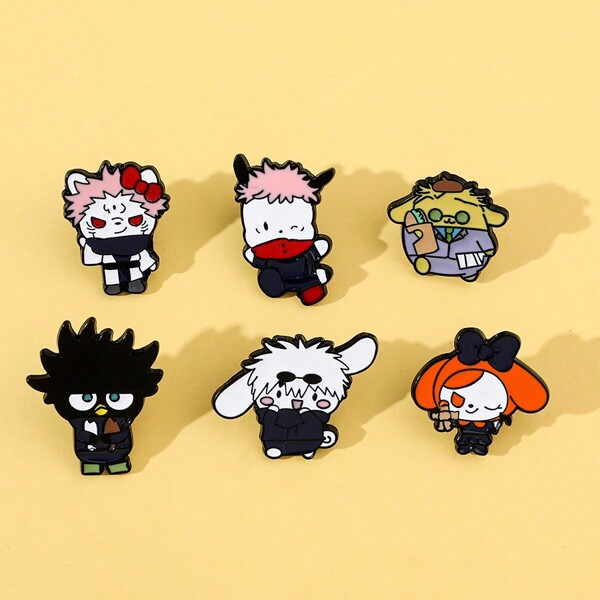 1pc Gojo Anime Character Badge, Apparel Backpack Brooch Decor, Bookbag Accessory Badge, Halloween Gift Dress Accessories Pin For Clothes Bag Charm School