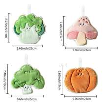 1 pieza Toalla de punta de dedo de calabaza de Halloween, toalla colgante súper absorbente y suave de felpa de coral para baño/cocina, regalo de Halloween - Multicolor - Ver 4
