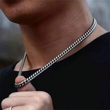 Collana in acciaio inossidabile, catena unisex stile hip hop, collane da collo, regalo di Natale, Capodanno, San Valentino e altre festività