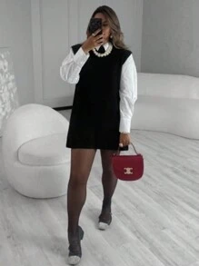 Max Women's Vest Winter VestLeg Tricot Luxury Trico Pullover - màu đen - Xem 1