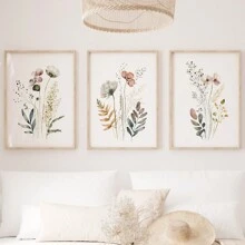 Wildflower Home Decor Wall Art For Living Room Wild Floral Artwork Set Of 3 Watercolor Wildflower Print Wildflower Wall Art Print Flower Art Canvas Posters Gifts Birthday Graduation