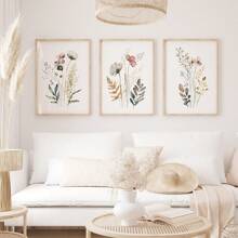 Wildflower Home Decor Wall Art For Living Room Wild Floral Artwork Set Of 3 Watercolor Wildflower Print Wildflower Wall Art Print Flower Art Canvas Posters Gifts Birthday Graduation