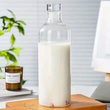 1 套高硼硅玻璃水瓶，带防漏盖，适合户外活动 - 透明玻璃瓶，11.83 盎司、16.91 盎司、25.36 盎司 - 白色 - 查看 9