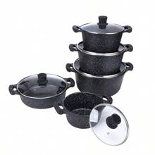 2 buc/Set Set de vase de gătit Maifanshi din aluminiu, inclusiv oală și tigaie antiaderență, potrivite pentru plită pe gaz și cu inducție, oale multifuncționale pentru fierbere de fructe de mare