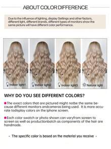 Blonde Ombre Synthetic Wigs Long Wavy Natural Hair Wigs For Women Daily Party Heat Resistant Wig - Blonde Ombre - View 7