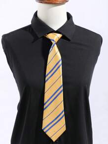 1 件女士休闲条纹印花围巾，可调节轻便短领带，适合学校、日常穿着、旅行圣诞节