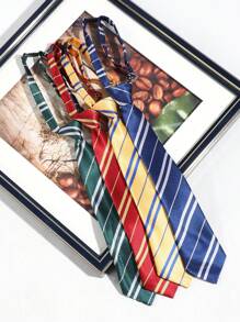 1 件女士休闲条纹印花围巾，可调节轻便短领带，适合学校、日常穿着、旅行圣诞节