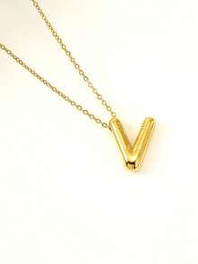 1PC Bong Bóng Chữ Cổ Bóng Ban Đầu Dây Chuyền Nữ Tinh Tế Bảng Chữ Cái Mặt Dây Chuyền Thổi Phồng Tên Cá Tính Trang Sức Quà Tặng - Nhiều màu - Xem 13