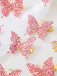 Set da 10 pezzi Mollette per capelli a farfalla con paillettes metalliche per ragazze, accessori per capelli eleganti da principessa per bambine, per uso quotidiano